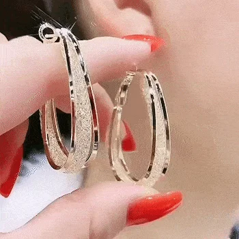 Woven Mesh Oval Earrings