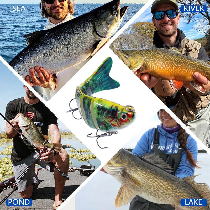 6 Segments Rattle Wobbler Swimbaits Hard Lures - Image 9