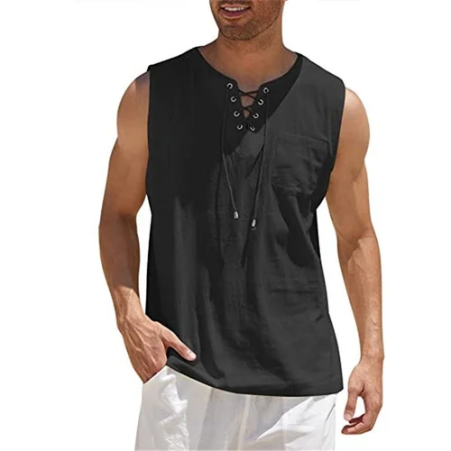 MEN'S COTTON LINEN TANK TOP