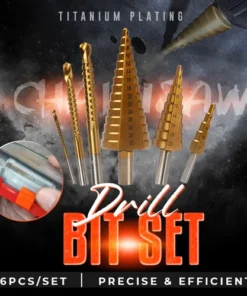 6 PCS HSS Titanium Coated Drill Bit Set