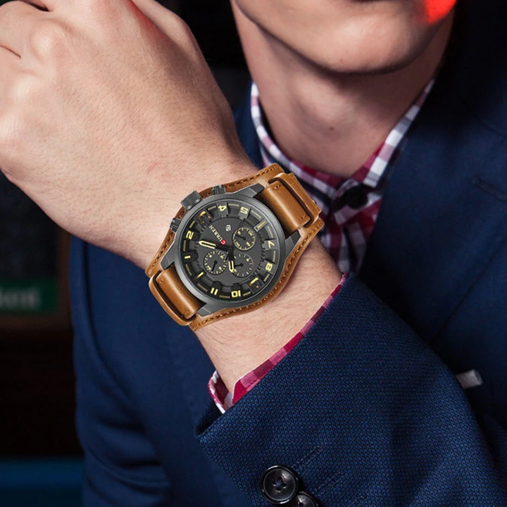 Men's Fashion Leather Watch - Waterproof Sports Business Quartz Watch - Image 22