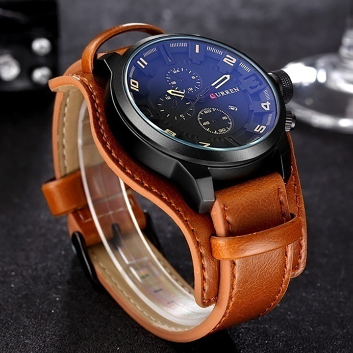 Men's Fashion Leather Watch - Waterproof Sports Business Quartz Watch - Image 12