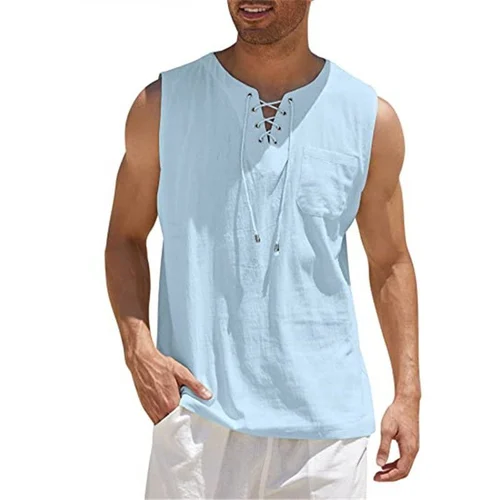 MEN'S COTTON LINEN TANK TOP - Image 2