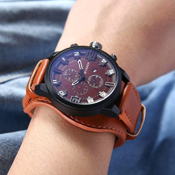 Men's Fashion Leather Watch - Waterproof Sports Business Quartz Watch - Image 21