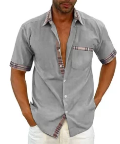 🔥 Last Day Promotion 49% OFF 🔥Men's Casual Plaid Collar Button Summer Linen Shirt