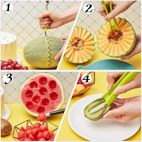 4 in 1 Stainless Steel Fruit Tool Set - Image 2