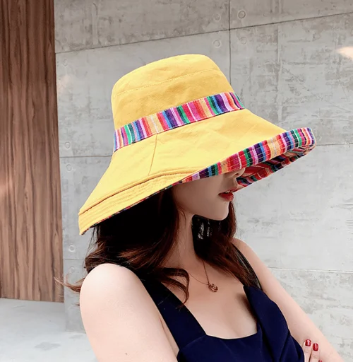 Wide Brim Cotton Summer Hat - Image 4