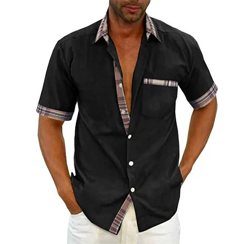 🔥 Last Day Promotion 49% OFF 🔥Men's Casual Plaid Collar Button Summer Linen Shirt - Image 2