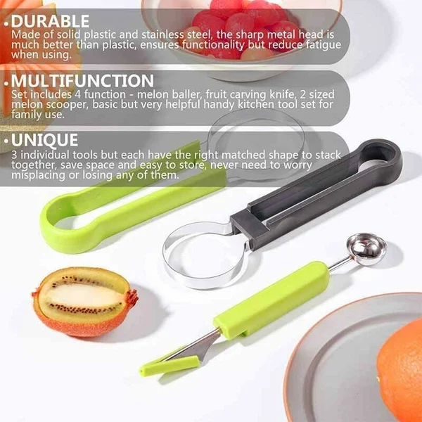 4 in 1 Stainless Steel Fruit Tool Set - Image 6