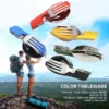 Portable Multifunction Folding Cutlery Knife Fork Spoon