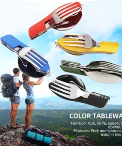 Portable Multifunction Folding Cutlery Knife Fork Spoon