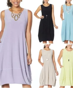 Matte jersey sleeveless dress