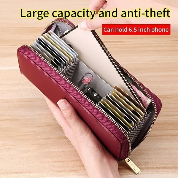 Unisex Anti-Credit Card Fraud Multi-compartment Wallet