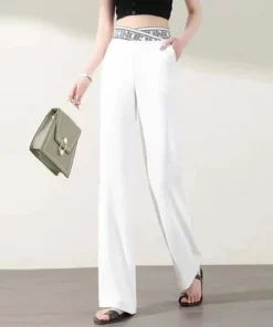 Ice Silk High Waist Wide-leg Pants