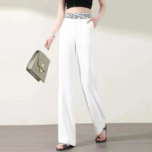 Ice Silk High Waist Wide-leg Pants