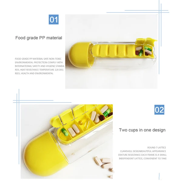 Water Bottle With Weekly Pillbox - Image 11