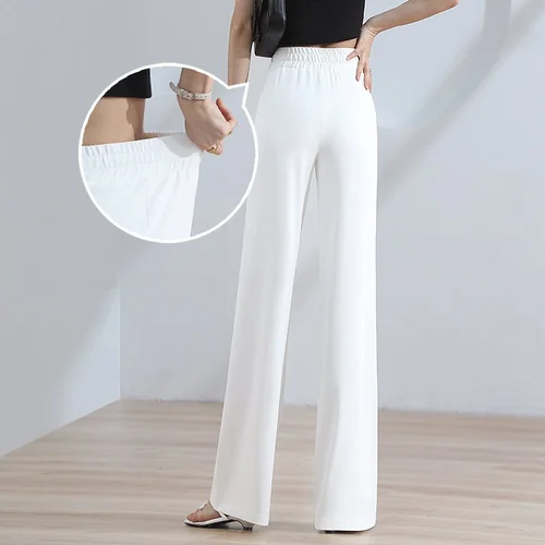Ice Silk High Waist Wide-leg Pants - Image 11