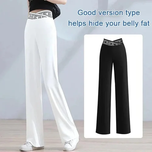 Ice Silk High Waist Wide-leg Pants - Image 8