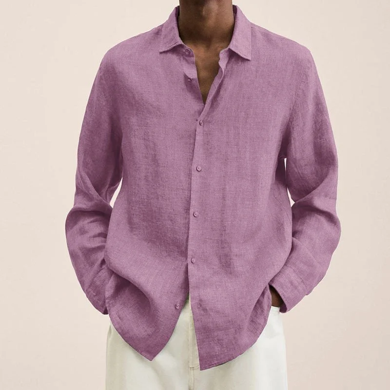 2022 Men's cotton and linen Long Sleeve Shirt - Image 11