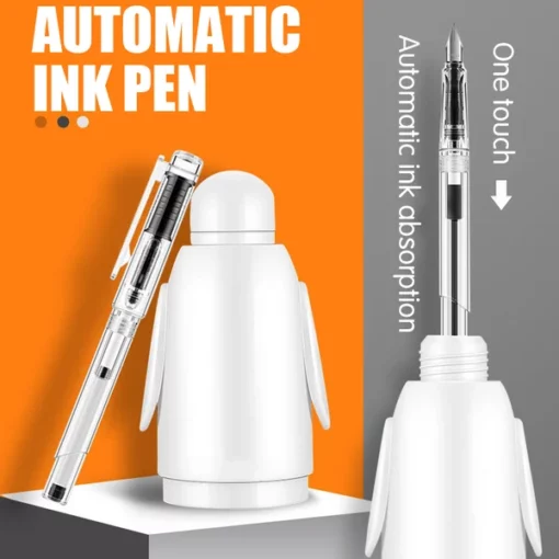 Autofill Ink Pen undefined The automatic fountain pen can be used for N times indefinitely, thus reducing the troubles when inking the ordinary fountain pen. undefined undefined undefined undefinedundefined Description 1. Automatically pick up the ink, you can put the ink on it with a single plug, it will not stain your hands, it is more convenient than the previous way. 2. The shell is made of Plastic material, comfortable and durable. 3. The nib is made of Stainless Steel, and the writing is smooth and smooth. 4. Classic pen holder that can be carried on your clothes or clipped on a book 5. 0.38mm/0.5mm nib, writing more smoothly, make your words more beautiful Description： Material: Plastic+Stainless Steel Pen Size: 14.4*1.1cm Automatic ink absorber: 12.8x7cm Box Weight: 309g Nib: 0.38mm/0.5mm Package Included: 1* Automatic Pen Notes: 1. When the ink of the automatic filling pen is used up, you can continue to add ink to the automatic pen container. it will not stain your hands, it is more convenient than the previous way. 2. When the ink is used up, you can add other inks without repurchasing ink.