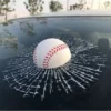 3D Car Window Crack Decal