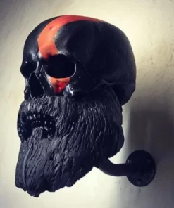 Motorcycle Skull Helmet Holder with Beard