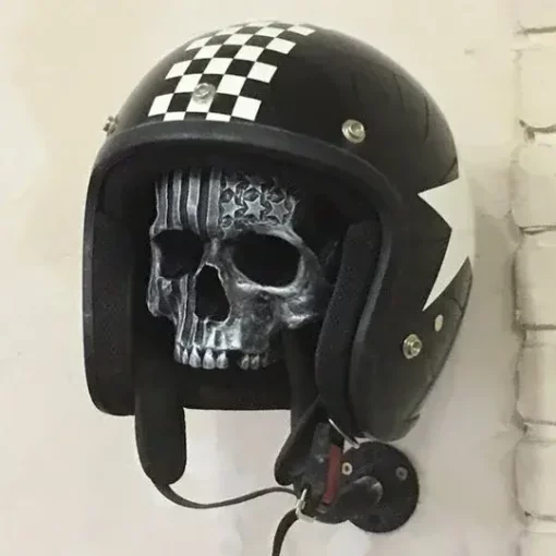 Motorcycle Skull Helmet Holder with Beard - Image 11