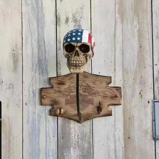 Motorcycle Skull Helmet Holder with Beard - Image 10