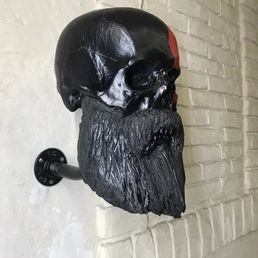 Motorcycle Skull Helmet Holder with Beard - Image 7