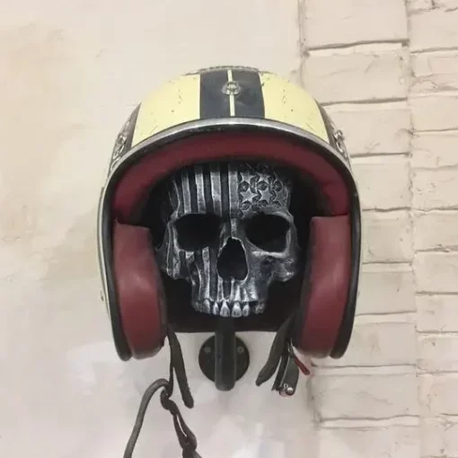 Motorcycle Skull Helmet Holder with Beard - Image 4