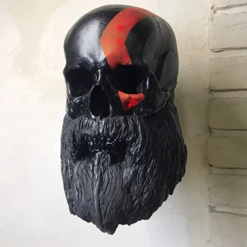 Motorcycle Skull Helmet Holder with Beard - Image 3