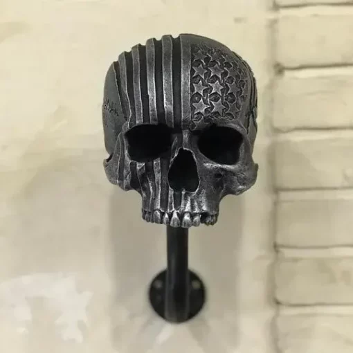 Motorcycle Skull Helmet Holder with Beard - Image 2