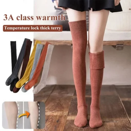 thermal Winter fleece over knee socks