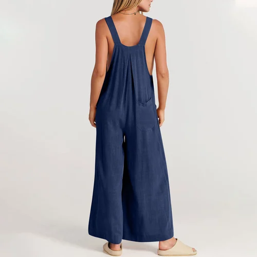 HOT SALE🔥Women's Sleeveless Wide Leg Jumpsuit with Pockets - Image 17