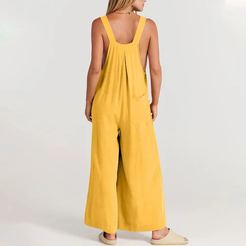 HOT SALE🔥Women's Sleeveless Wide Leg Jumpsuit with Pockets - Image 11