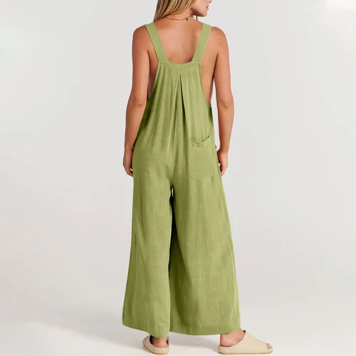 HOT SALE🔥Women's Sleeveless Wide Leg Jumpsuit with Pockets - Image 6