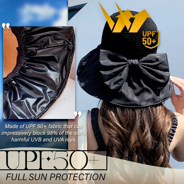 Foldable Anti-UV Ribbon Pouch Sun Hat - Image 10