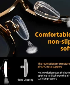 Eyeglass Optical Soft Silicone D-Shaped Screw-In Nose Pads Repair Kit