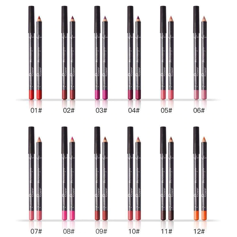 12 Colors Lip Liner Pencil Waterproof Non-Marking - Image 8