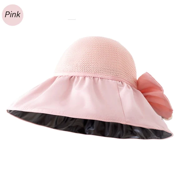 Foldable Anti-UV Ribbon Pouch Sun Hat - Image 5