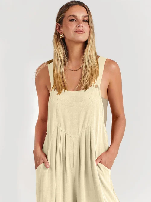 HOT SALE🔥Women's Sleeveless Wide Leg Jumpsuit with Pockets - Image 24