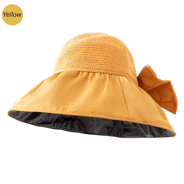 Foldable Anti-UV Ribbon Pouch Sun Hat - Image 4