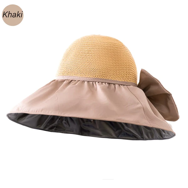 Foldable Anti-UV Ribbon Pouch Sun Hat - Image 3
