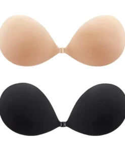 Adhesive invisible gathering bras