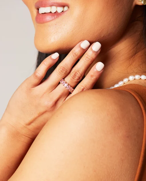 Iconic Nina Gold Ring in Pink Crystal - Image 5