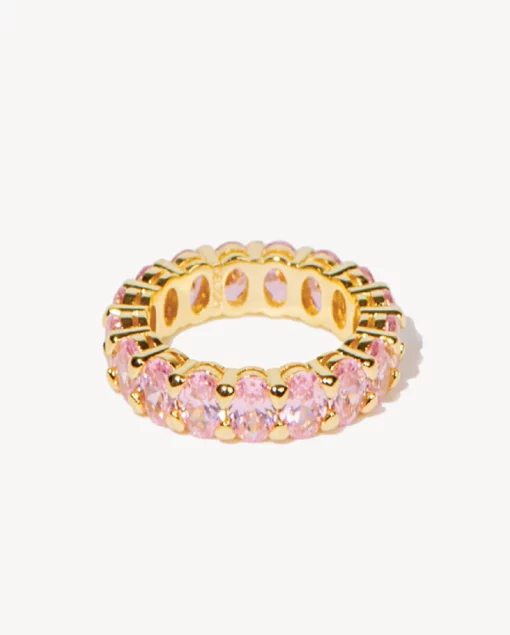 Iconic Nina Gold Ring in Pink Crystal - Image 2