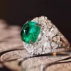 MysticAura™ LuckyAura Emerald Crystal S925 silver Ring