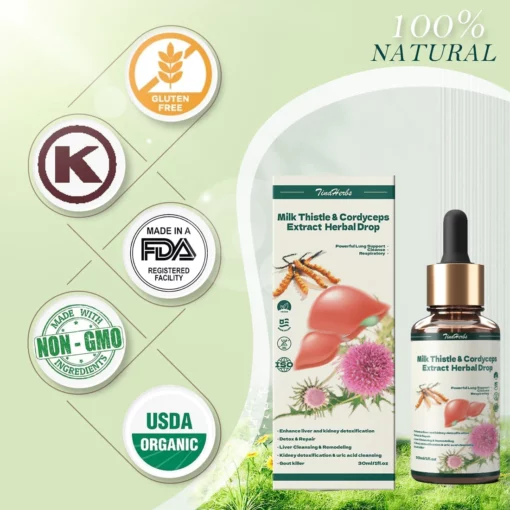 TinaHerbs™ PRO Milk Thistle & Cordyceps Sinensis Drops – Powerful Liver Support – Detox & Repair - Image 3
