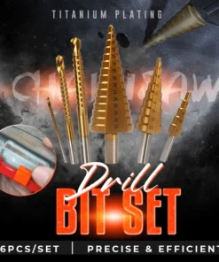 6 PCS HSS Titanium Coated Drill Bit Set
