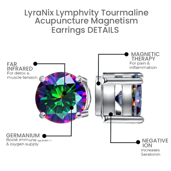 LyraNix Lymphvity Tourmaline Acupuncture Magnetism Earrings - Image 3